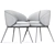 Modern Dining Chair Set Unwrapped 3D model small image 3