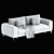 Elegant Blanc 3-Seater Sofa 3D model small image 4
