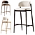 Chic Family Look Barstool Beige 3D model small image 3