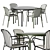 Modern Outdoor Dining Set Set 3D model small image 3