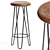 Teak Swivel Frisbee Bar Stool 3D model small image 1