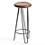 Teak Swivel Frisbee Bar Stool 3D model small image 2