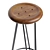 Teak Swivel Frisbee Bar Stool 3D model small image 3