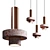 Rosa and Copper Pendant Light 3D model small image 1