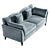 Modern Turquoise Siena Sofa 3D model small image 5