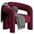  Cassina Dudet Armchair Set 3D model small image 2