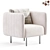 Rio Beige Fabric Armchair 2015 3D model small image 1