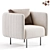 Rio Beige Fabric Armchair 2015 3D model small image 2