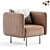 Rio Beige Fabric Armchair 2015 3D model small image 3