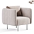 Rio Beige Fabric Armchair 2015 3D model small image 4