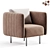 Rio Beige Fabric Armchair 2015 3D model small image 5