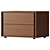 Elegant Walnut 2-Drawer Nightstand 3D model small image 1