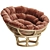 Terracotta Velvet Papasan Cushion 3D model small image 1