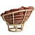 Terracotta Velvet Papasan Cushion 3D model small image 3