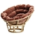 Terracotta Velvet Papasan Cushion 3D model small image 4