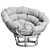 Terracotta Velvet Papasan Cushion 3D model small image 5