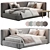 Modern Corner Bed in 6 Colors 3D model small image 1