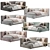 Modern Corner Bed in 6 Colors 3D model small image 2