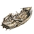 Vintage Wooden Boat 3D model small image 3