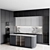 Customizable Modern Kitchen Unit 3D model small image 2