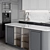Customizable Modern Kitchen Unit 3D model small image 6
