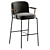 Ergonomic Chic Metal Upholstered Stool 3D model small image 1