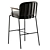 Ergonomic Chic Metal Upholstered Stool 3D model small image 2