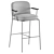 Ergonomic Chic Metal Upholstered Stool 3D model small image 4