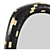 Handcrafted Black Horn Mosaic Mirror 3D model small image 3