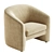 Elegant Tilia Cream Chair 3D model small image 4