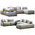 Elegant Sofa by Meridiani Design 3D model small image 1