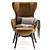 Elegant TAYLOR Armchair Set 3D model small image 3