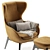 Elegant TAYLOR Armchair Set 3D model small image 5