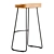 Modern Walnut Saddle Seat Stool 3D model small image 4