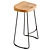 Modern Walnut Saddle Seat Stool 3D model small image 5