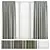 Fabric Curtain and Voile Set 3D model small image 1