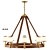  Leather & Brass Ring Chandelier 3D model small image 1