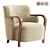 Stylish Walnut Accent Chair 3D model small image 1