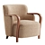 Stylish Walnut Accent Chair 3D model small image 2