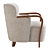 Stylish Walnut Accent Chair 3D model small image 4