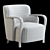 Stylish Walnut Accent Chair 3D model small image 6