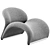 Sleek Le Chat Lounge Chair 3D model small image 5