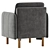 Modern Style Velvet Grey Armchair 3D model small image 6