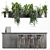 Modern Reception Desk with Plants 3D model small image 2