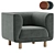 Veneto Velvet Accent Chair 3D model small image 1