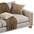  Keaton Wood Base 3-Seater Sofa 3D model small image 3