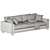  Keaton Wood Base 3-Seater Sofa 3D model small image 4