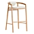 Modern Outdoor Teak Bar Stool 3D model small image 5