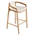 Modern Outdoor Teak Bar Stool 3D model small image 6