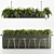 Modern Reception Desk Set05 with Hanging Plants 3D model small image 1